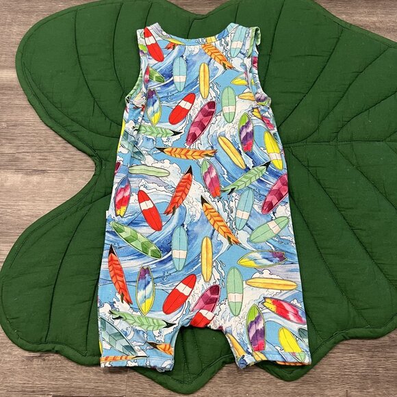 Posh Peanut Bamboo 2T Surfboard Tank Shortie Romper Beachy Tropical - Picture 2 of 3